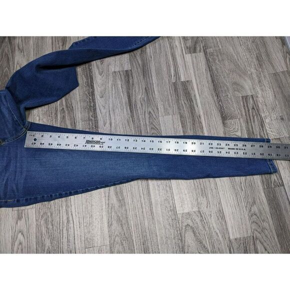 (3/$35) Mossimo Sz 2 R Power Stretch Mid Rise Skinny Whiskered Denim Blue Jeans - Picture 8 of 10
